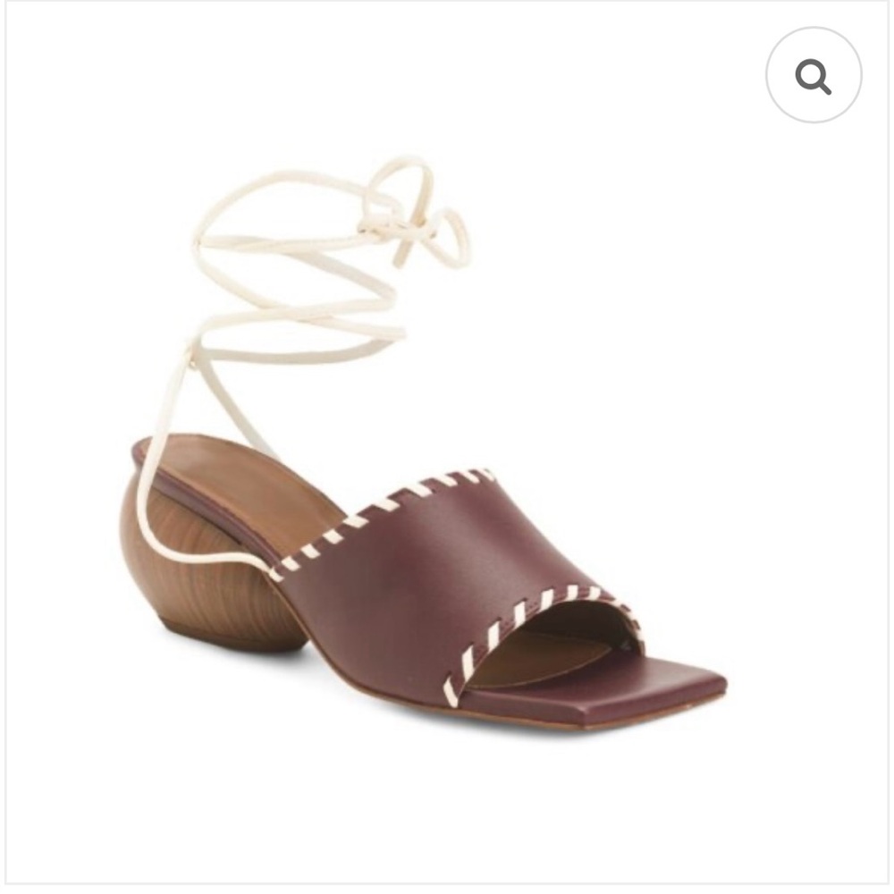 ALOHAS Burgundy and Cream Kitty Heels